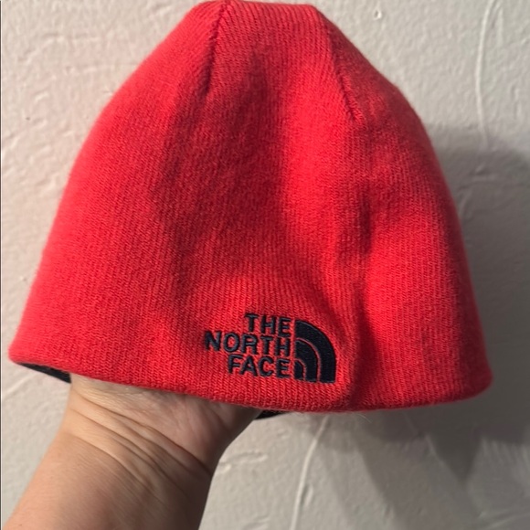 The North Face Navy Blue Knit Beanie with Bold Logo Design - Picture 6 of 7